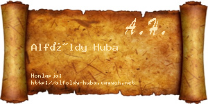 Alföldy Huba névjegykártya